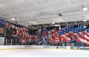 SmartSeam suspended cover can be used in myriad applications. Employed over the ice at a hockey rink by Tuff Wrap