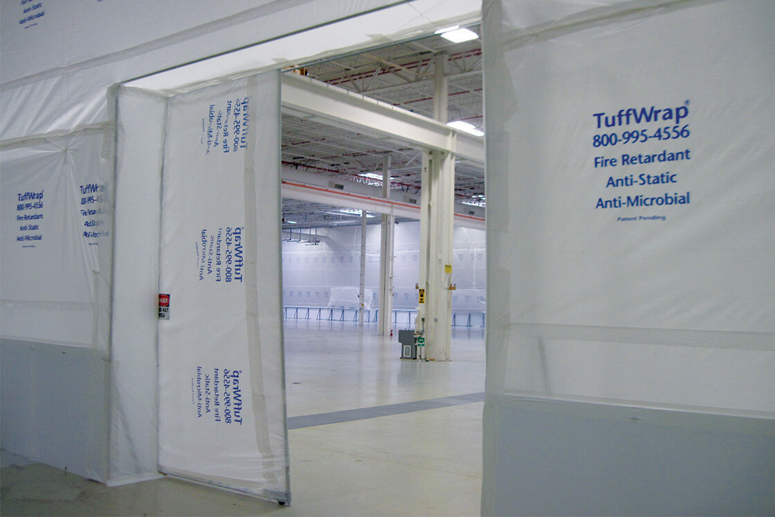 TuffWrap Installations Hybrid Wall with Pocket Door